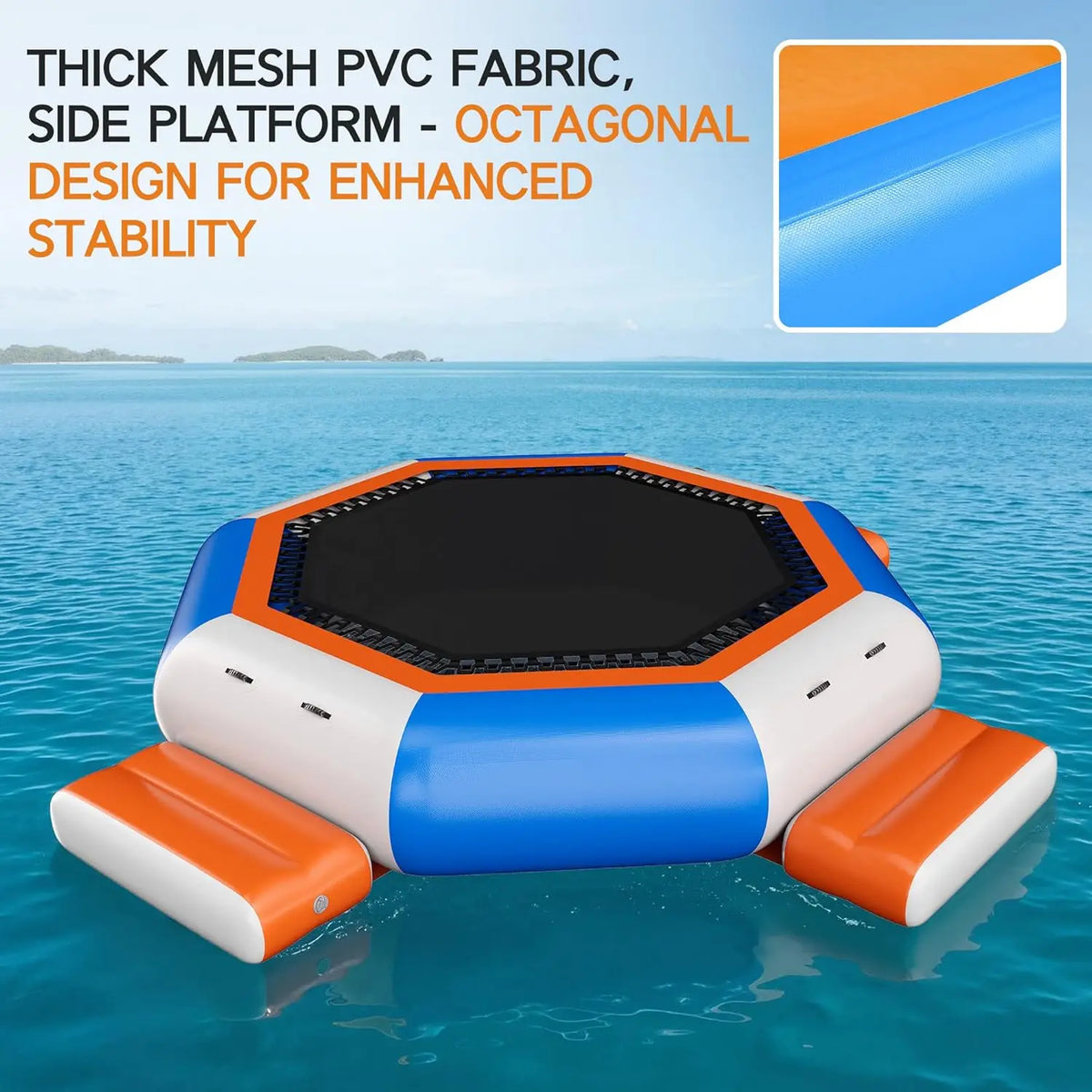 Octagonal Inflatable Water Trampoline With Three Platforms