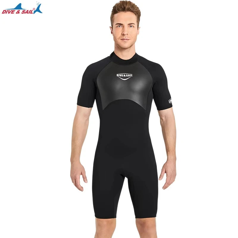 Men Women Short Sleeve Neoprene Wetsuit Snorkeling Scuba Diving Suit