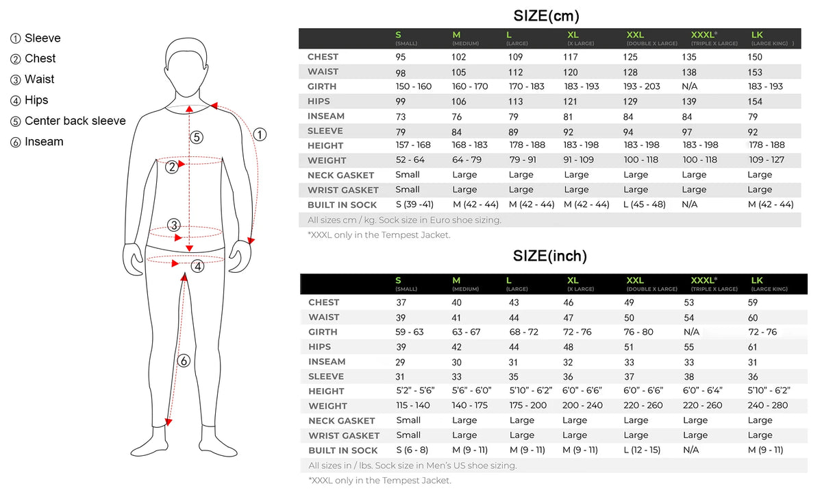 Lkver Mens 3 Layer Waterproof Drysuit With Latex Seals