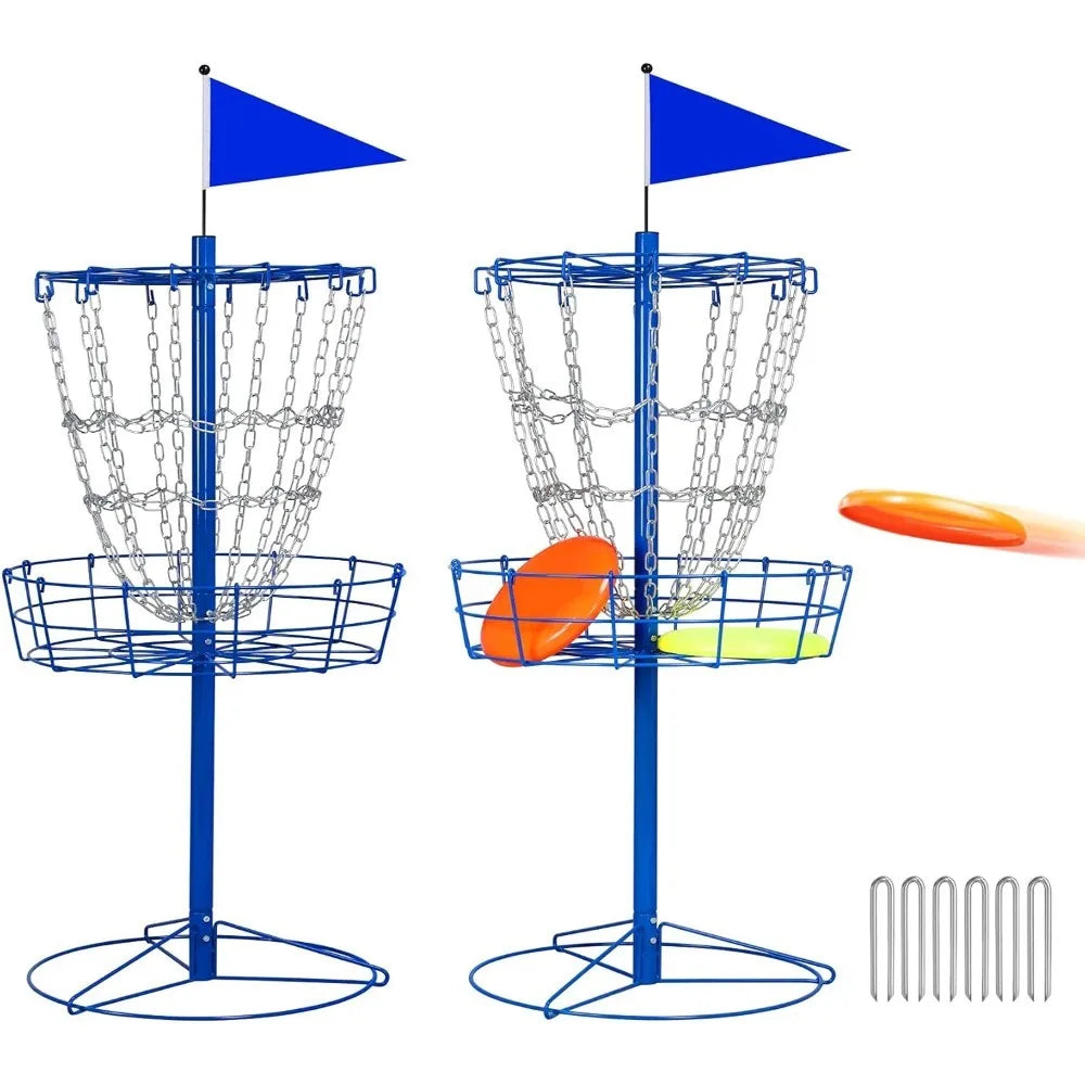 Portable Disc Golf Basket Set of 2 Metal Frisbee Golf Target for Indoor Outdoor