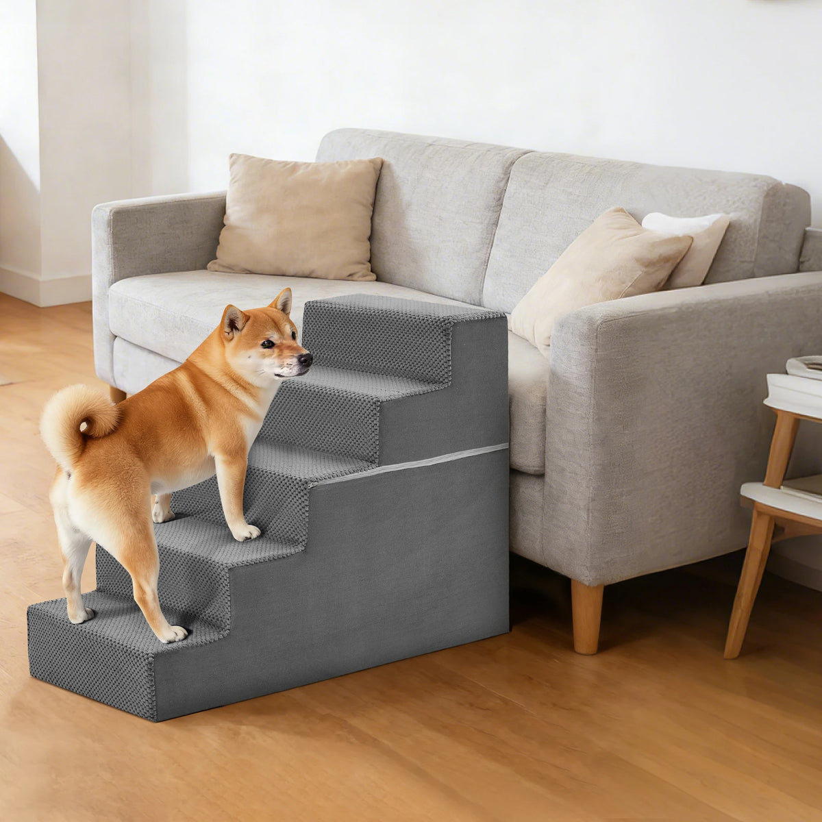 JHK Angled Foam Dog Stairs For Small Dogs Non Slip