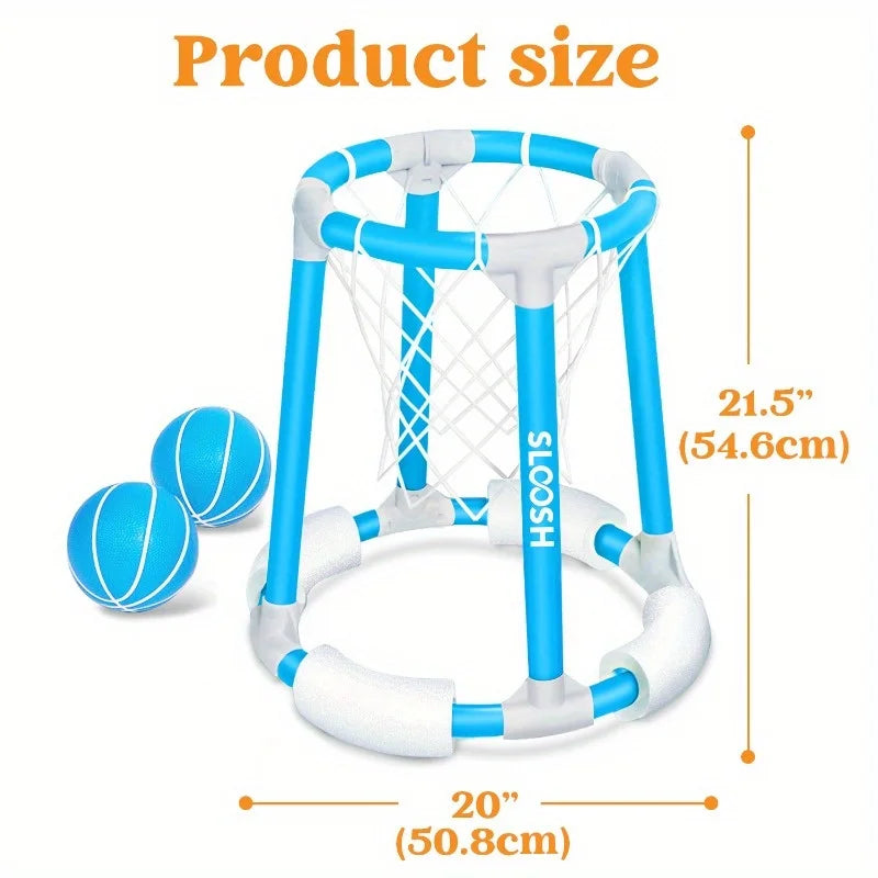 Joyfy Floating Pool Basketball Hoop Set With 2 Balls