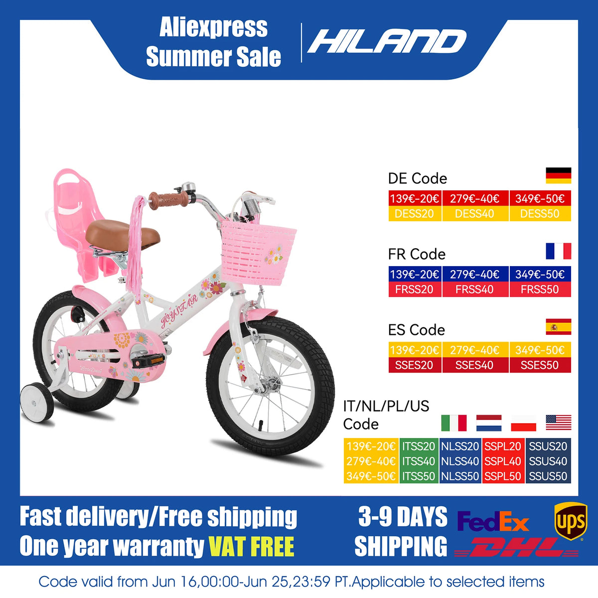 JOYSTAR Little Daisy Girls Bike For Ages Two To Seven