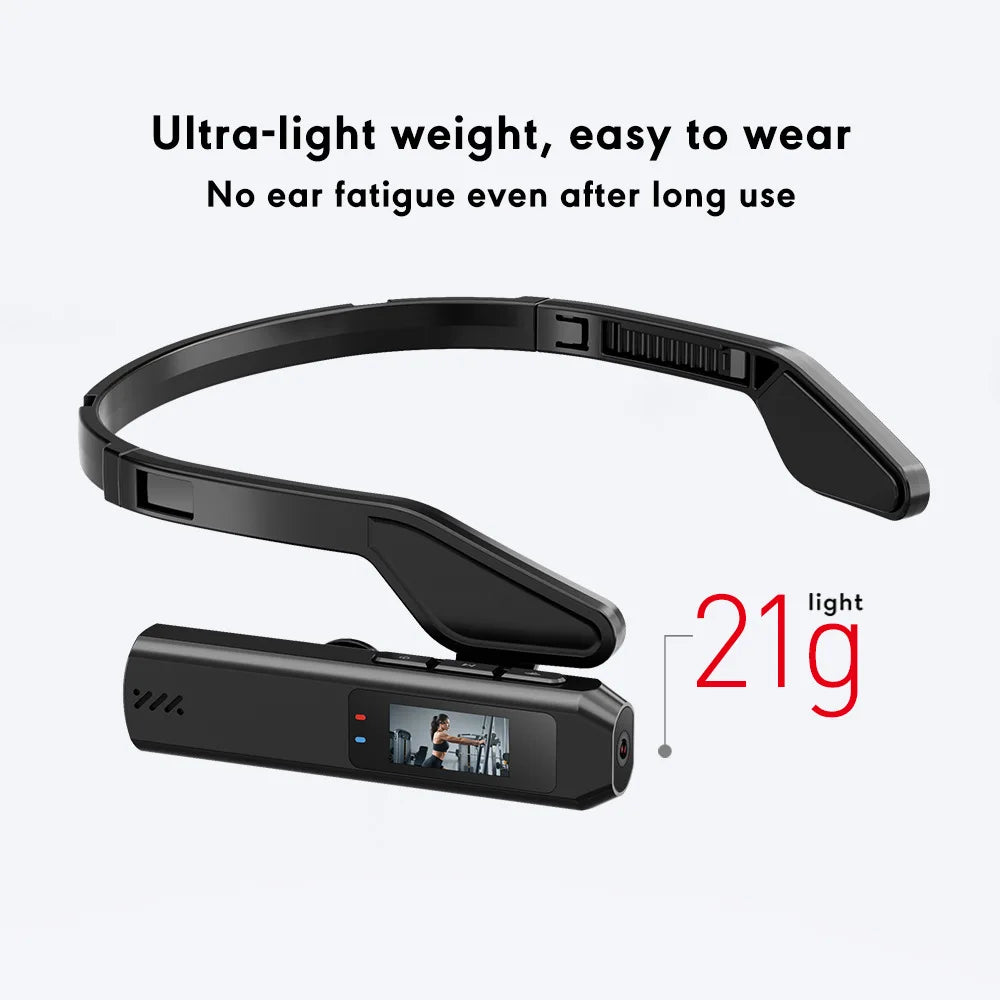 Portable Head Mounted Sports Camera Mini HD 2.7K/60FPS Wearable Camera 110°Wide Angle Lens WiFi APP Control Video Camcorder