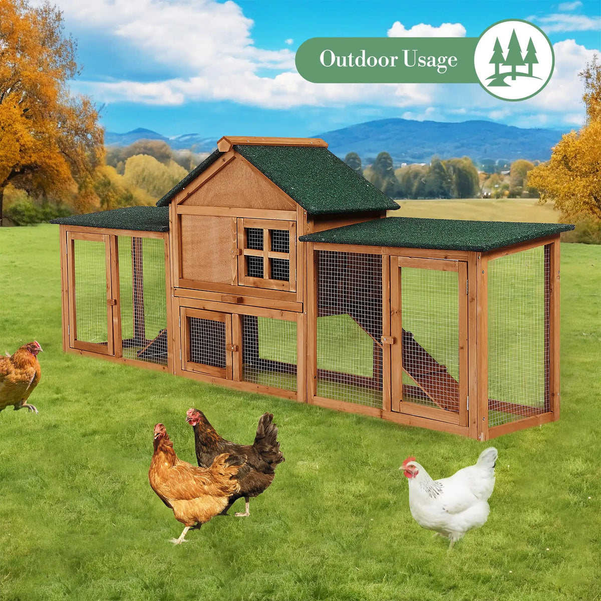 DishyKooker 2 Story Bunny Hutch Outdoor Rabbit Cage With Double Runs