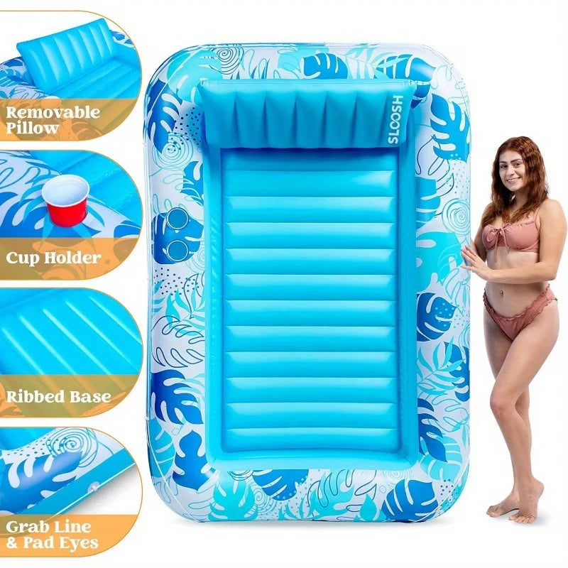Joyfy 4 In 1 Inflatable Suntan Pool Tub Float With Two Drink Holders