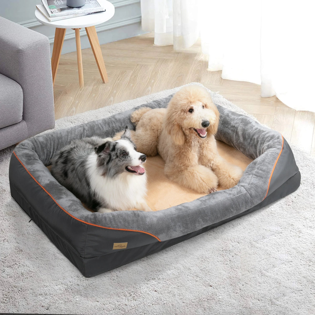 Bingopaw Waterproof Warm Fleece Dog Bed With Removable Washable Cover