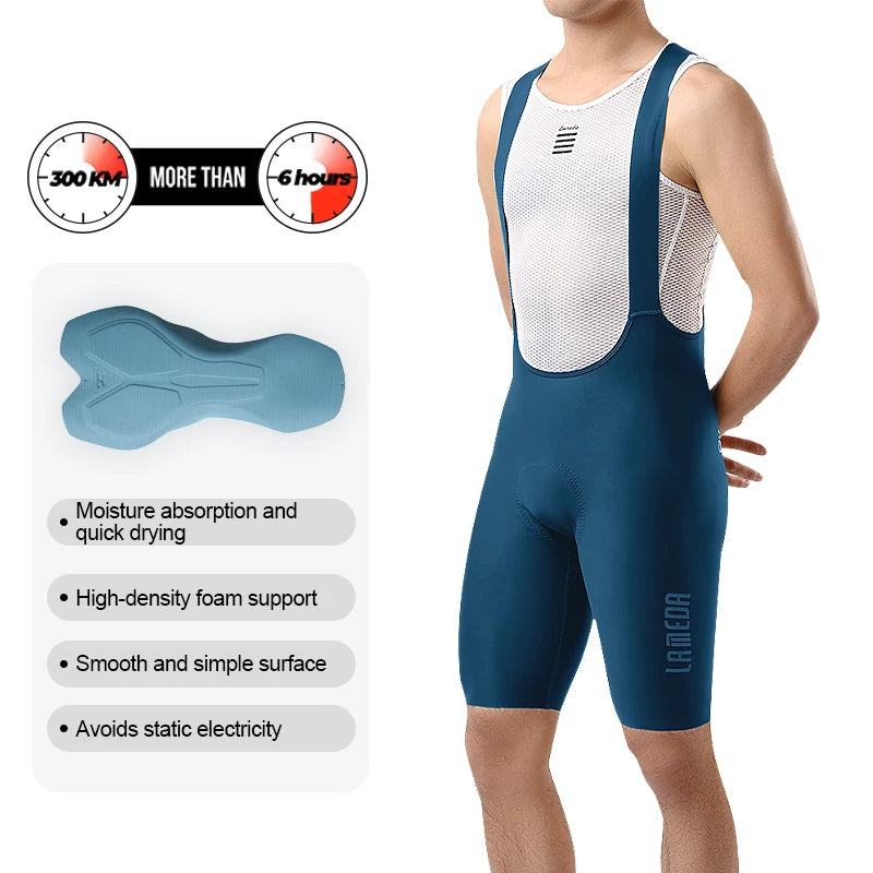Lameda Men Cycling Bib Shorts Breathable Mountain Bike Padded Shorts