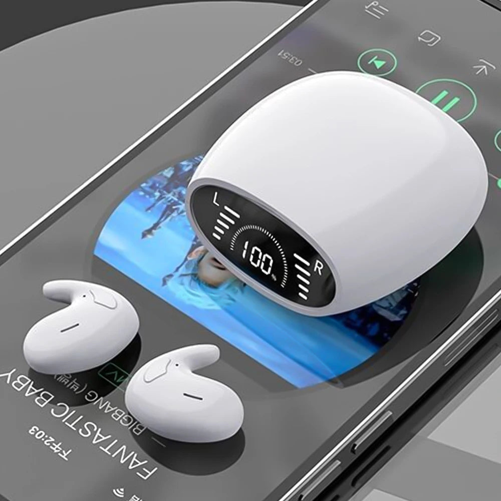 SK Ultra-thin Sleep Headphones 5.3 Wireless Bluetooth Headset Invisible Earbuds Hidden In Ear Button Sports Earphones Waterproof