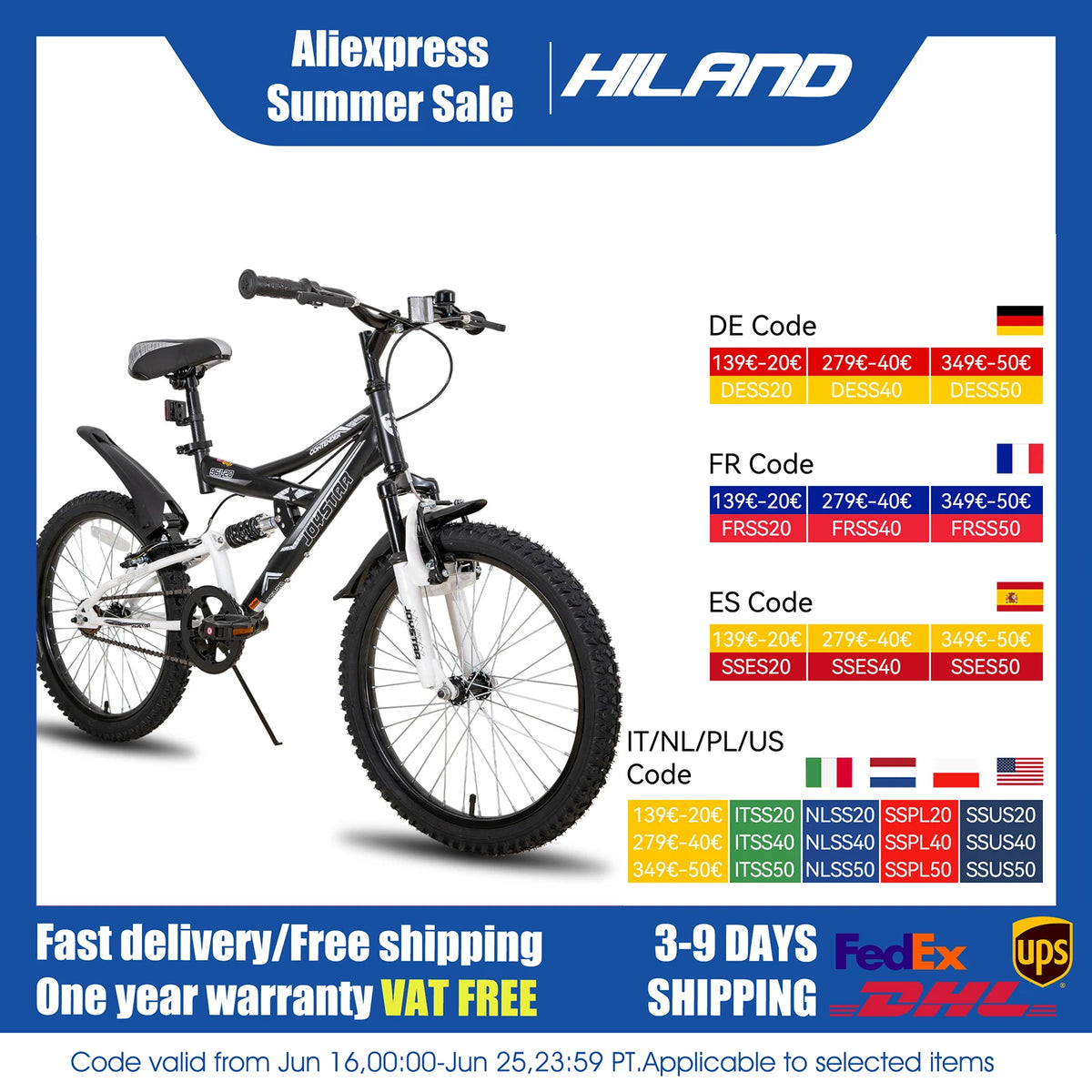 Joystar 20 Inch Kids Mountain Bike Dual Suspension