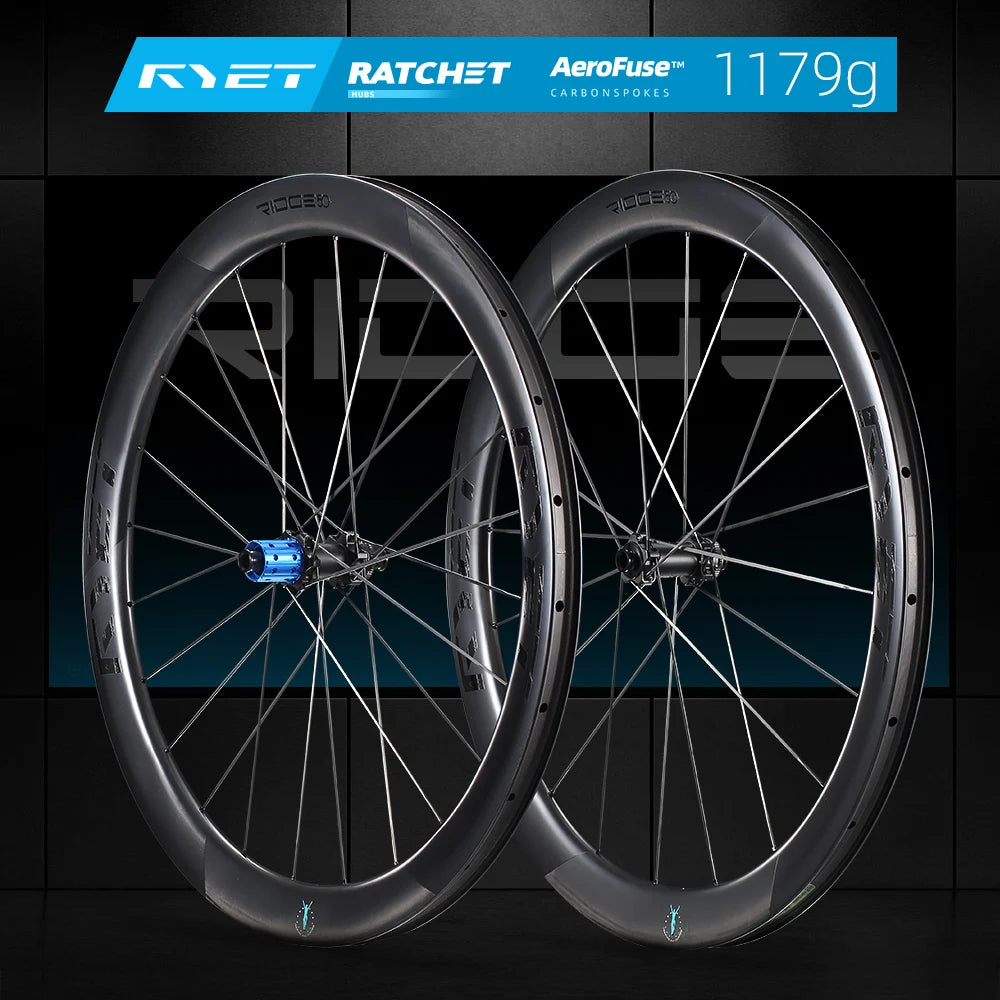Ryet Ceramic Ratchet Carbon Road Wheelset Tubeless Disc Brake