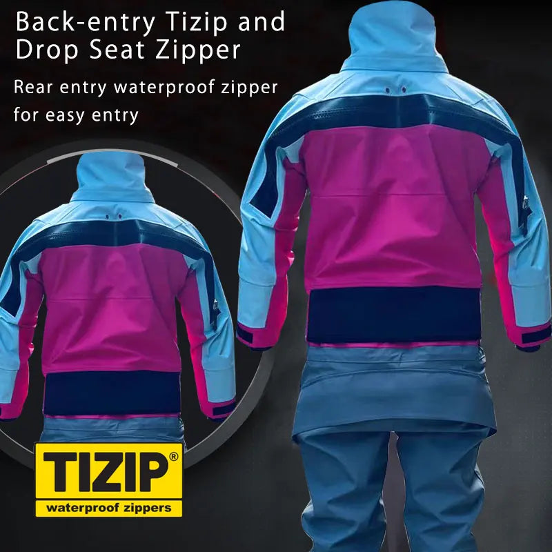 Women's Waterproof Dry Suit For Cold Water Kayaking Sports