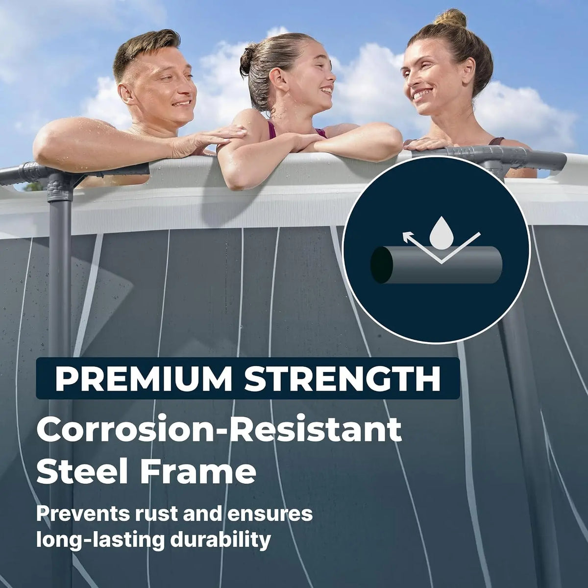 Steel Pro Max Above Ground Swimming Pool With Led Lights