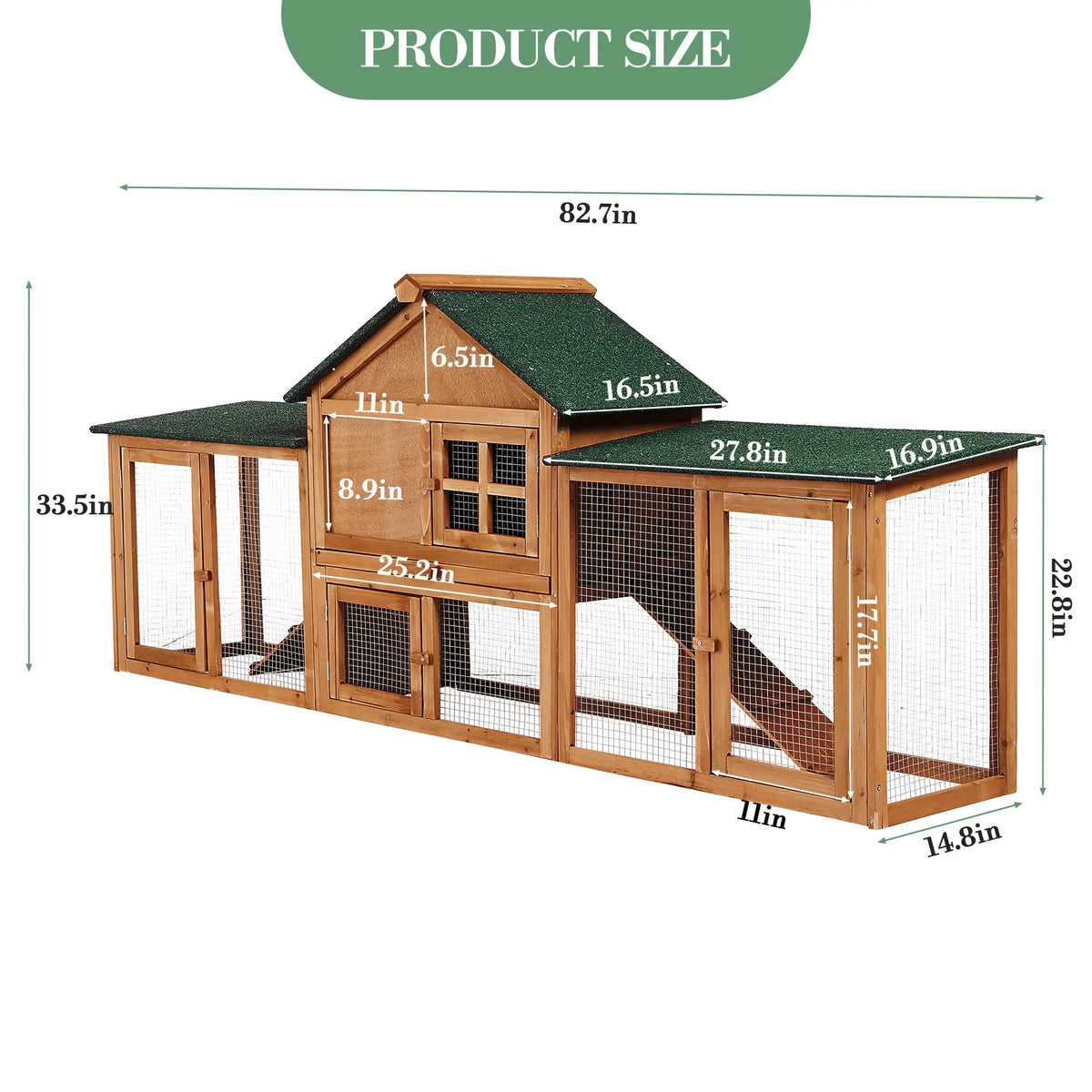 DishyKooker 2 Story Bunny Hutch Outdoor Rabbit Cage With Double Runs