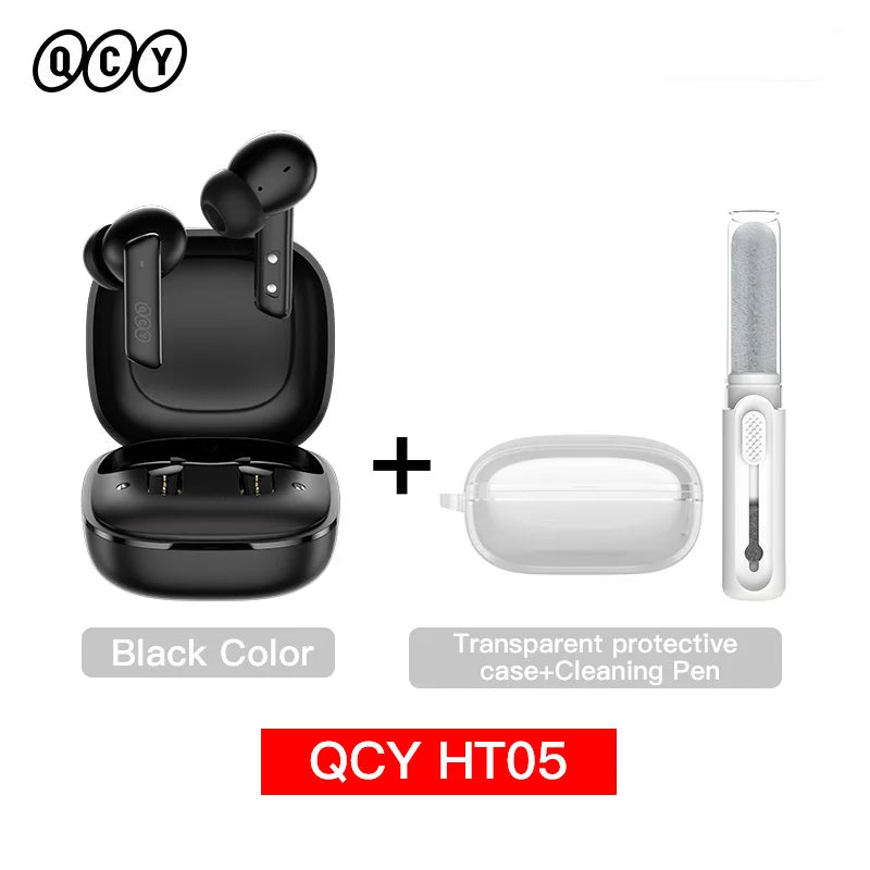 QCY HT05 ANC Wireless TWS Bluetooth 5.2 Earphones 40dB Active Noise Cancellation Headset in-Ear Mics Handfree Phone Earbuds
