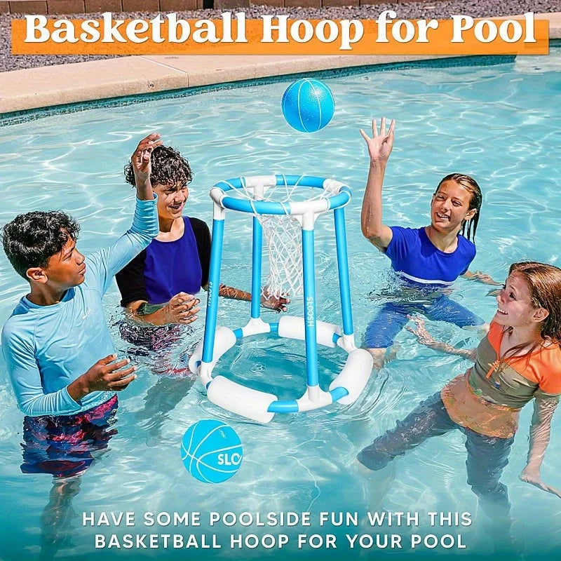 Joyfy Floating Pool Basketball Hoop Set With 2 Balls