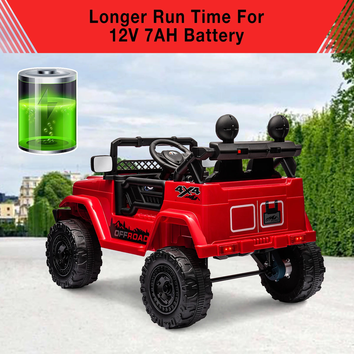 12V Kids Ride On Car Two-Seater With Remote Control