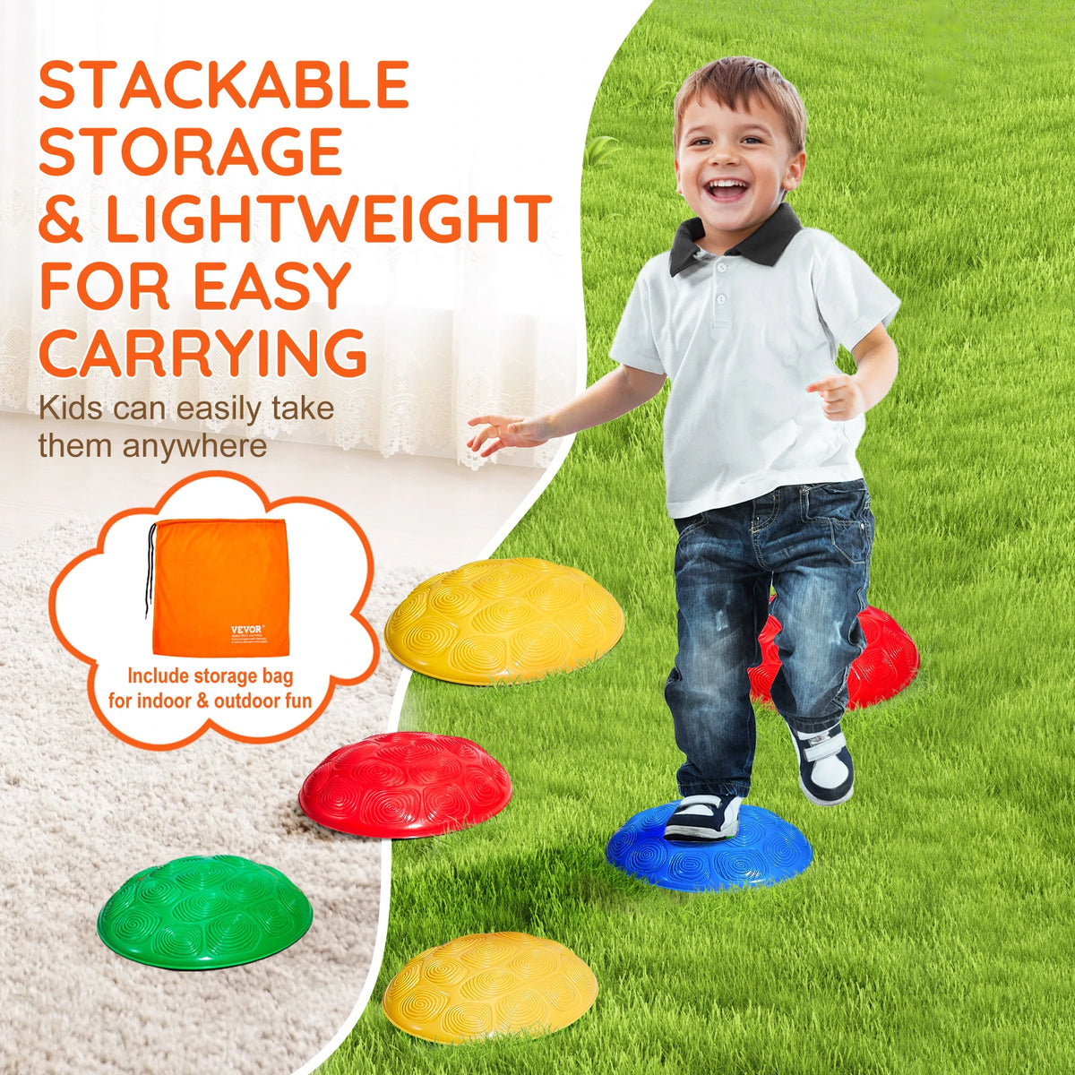 SucceBuy 6 Pcs Kids Turtle Balance Stepping Stones Set