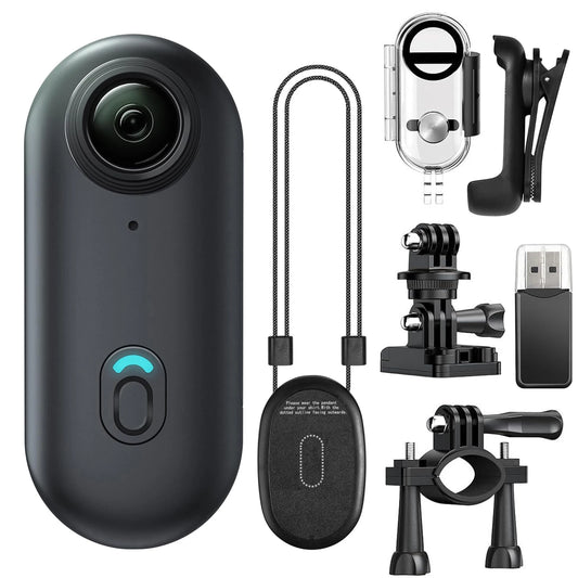 4K Mini WIFI Action Camera 128GB Thumb POV Portable Video Recorder with IPX7 Waterproof Camcorder Helmet Mount Vlogging (Black)