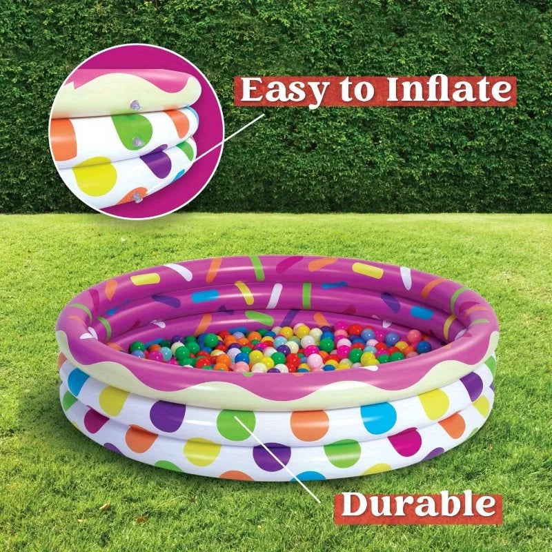 Joyfy 3 Pack Inflatable Kiddie Pools Watermelon Pineapple Cupcake Design