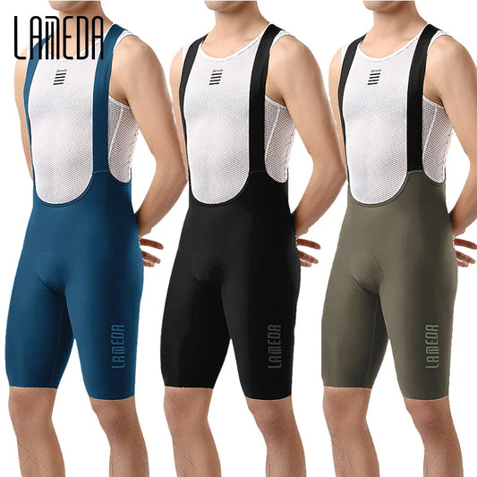 Lameda Men Cycling Bib Shorts Breathable Mountain Bike Padded Shorts