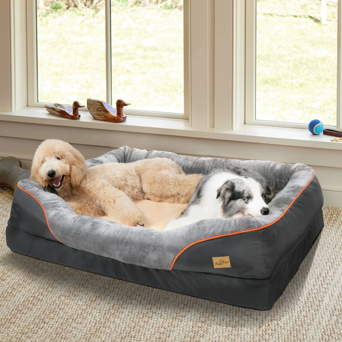 Bingopaw Waterproof Warm Fleece Dog Bed With Removable Washable Cover