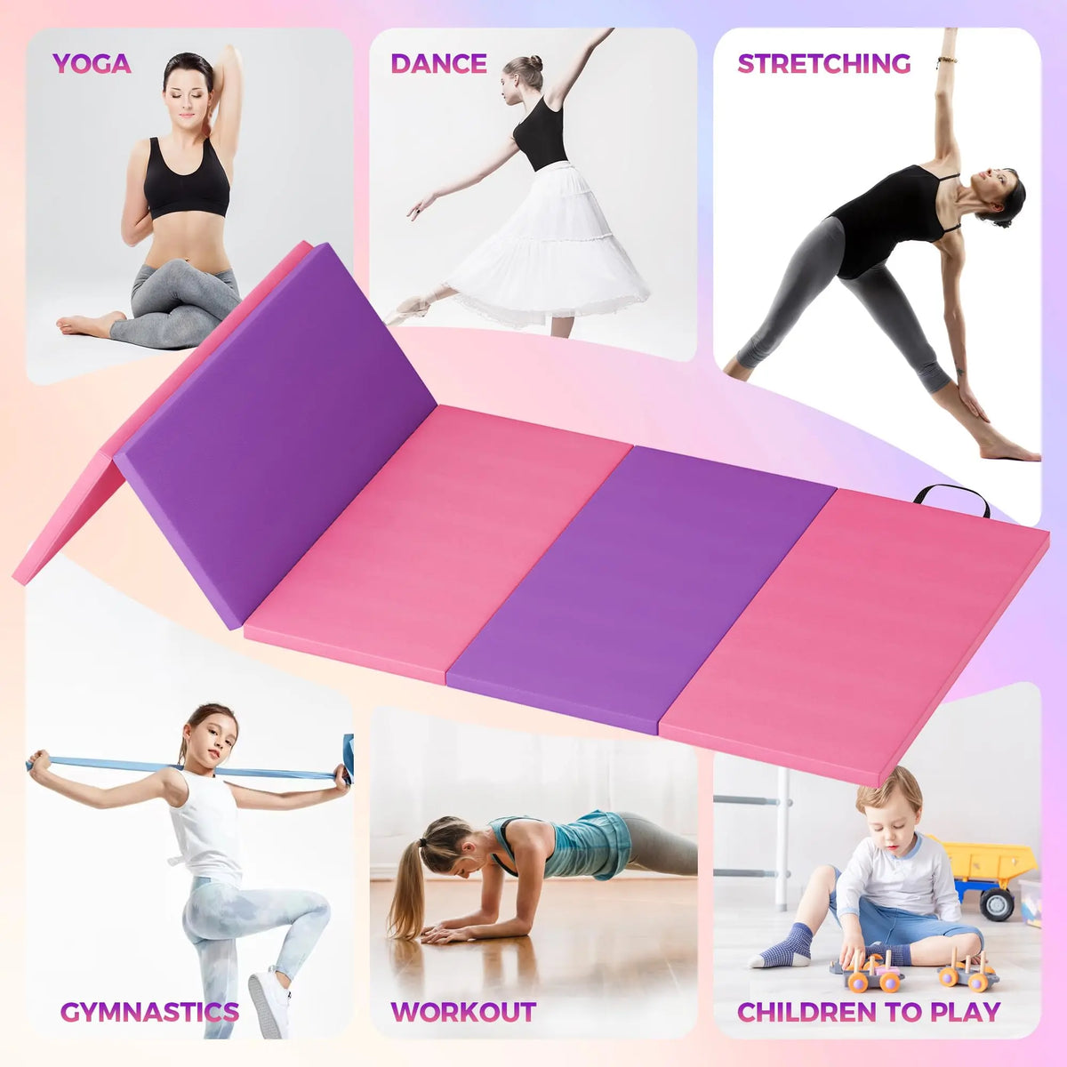 HiMISS Gymnastics Mat 4-5 Fold Tumbling Mat For Home Gym