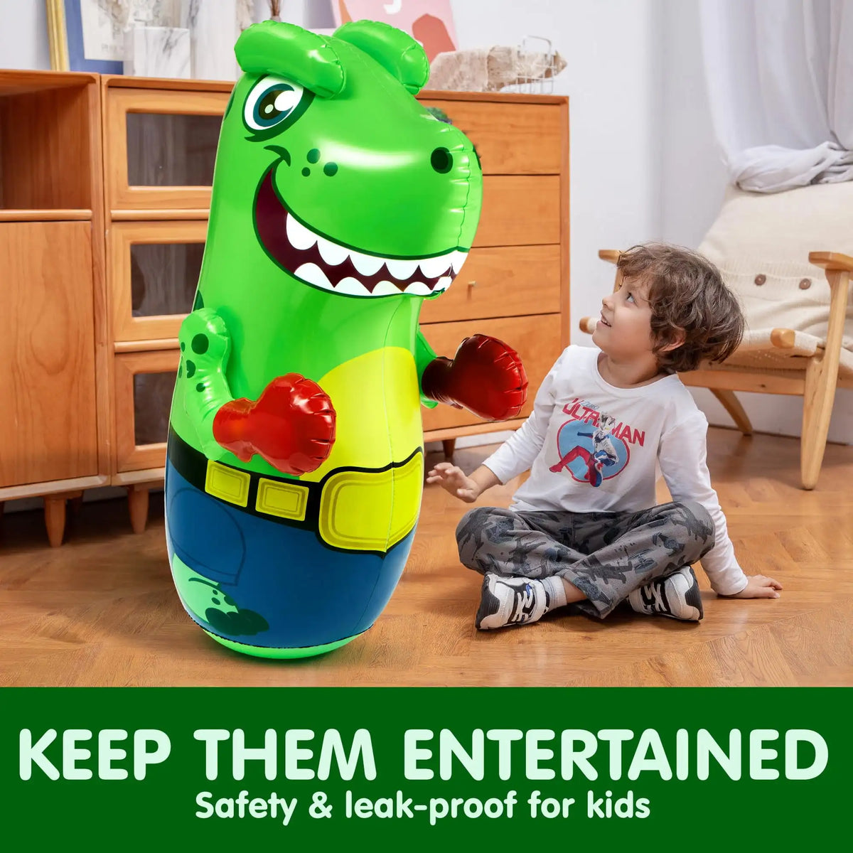 Joyfy T Rex Punching Bag For Kids With Bounce Back