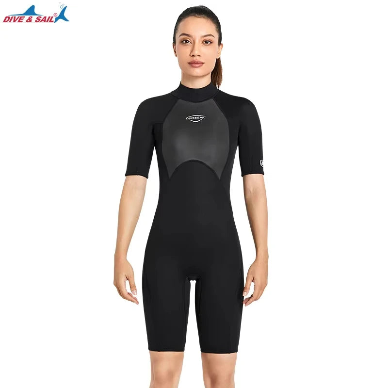 2MM Neoprene Diving Suit Men Women Snorkeling Scuba Diving Wetsuits Short Sleeves Suit Swimwear Beach Warm Jellyfish Clothing