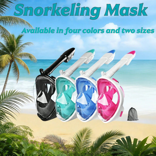 Underwater Snorkeling Full Face Children Swimming Mask Set Scuba Diving Respirator Masks Anti Fog Safe Breathing for Kids Adult