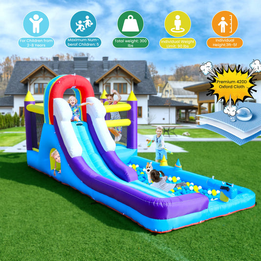 Rts Inflatable Water Slide Bounce House With Splash Pool