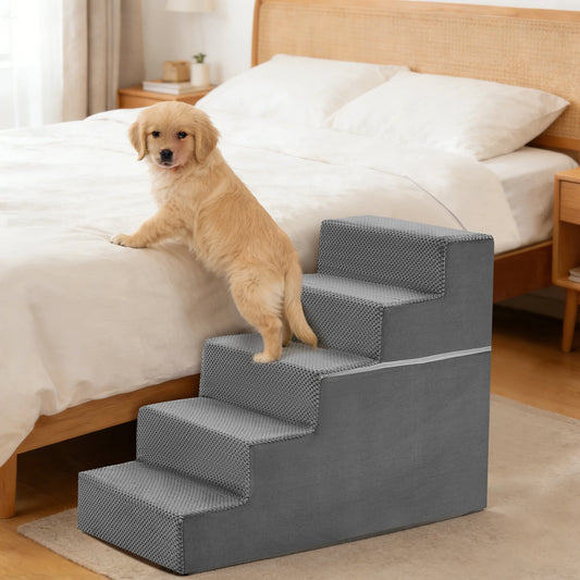 JHK Angled Foam Dog Stairs For Small Dogs Non Slip