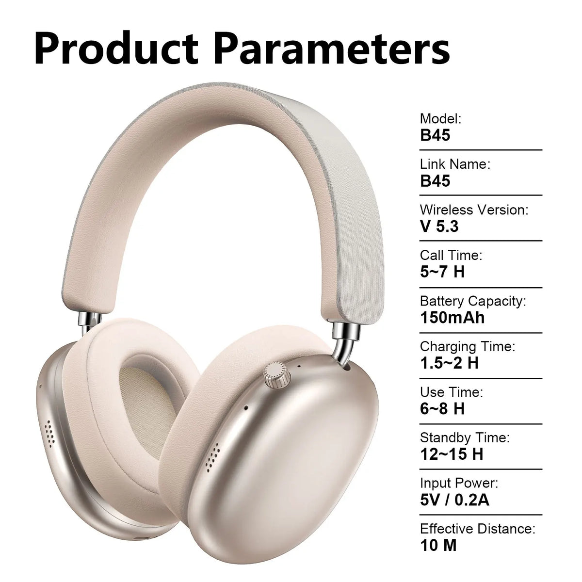 Wireless Bluetooth Headphones With Noise Cancellation And Microphone For Apple