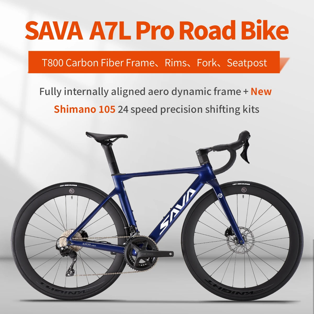 SAVA A7L Carbon Road Bike Featuring Shimano 105 Gearing