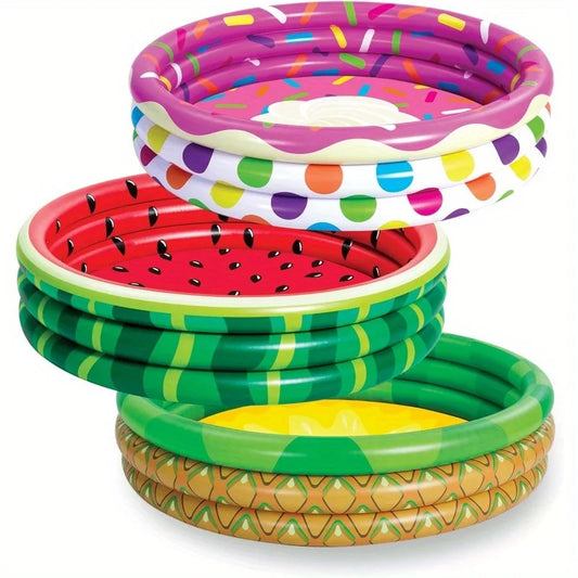 Joyfy 3 Pack Inflatable Kiddie Pools Watermelon Pineapple Cupcake Design