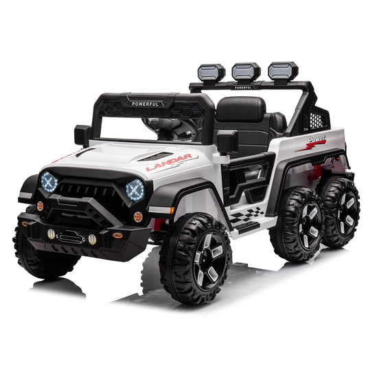 24V Power Wheels Ride on Car for Kids with Remote Control,6 Wheels, 4WD Switchable,Bluetooth, 3 Speeds,Electric Vehicles Battery