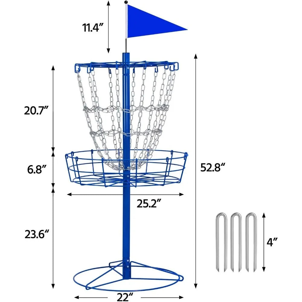Portable Disc Golf Basket Set of 2 Metal Frisbee Golf Target for Indoor Outdoor