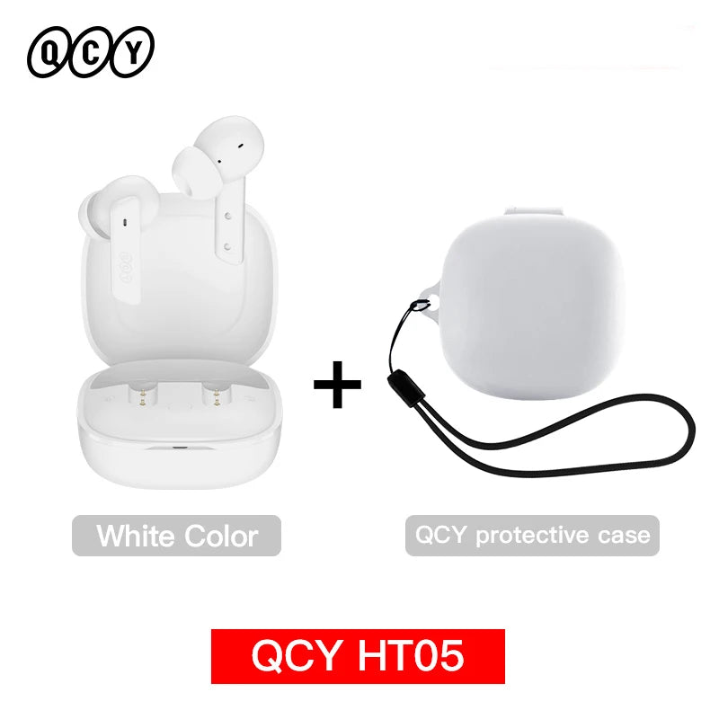 QCY HT05 ANC Wireless TWS Bluetooth 5.2 Earphones 40dB Active Noise Cancellation Headset in-Ear Mics Handfree Phone Earbuds