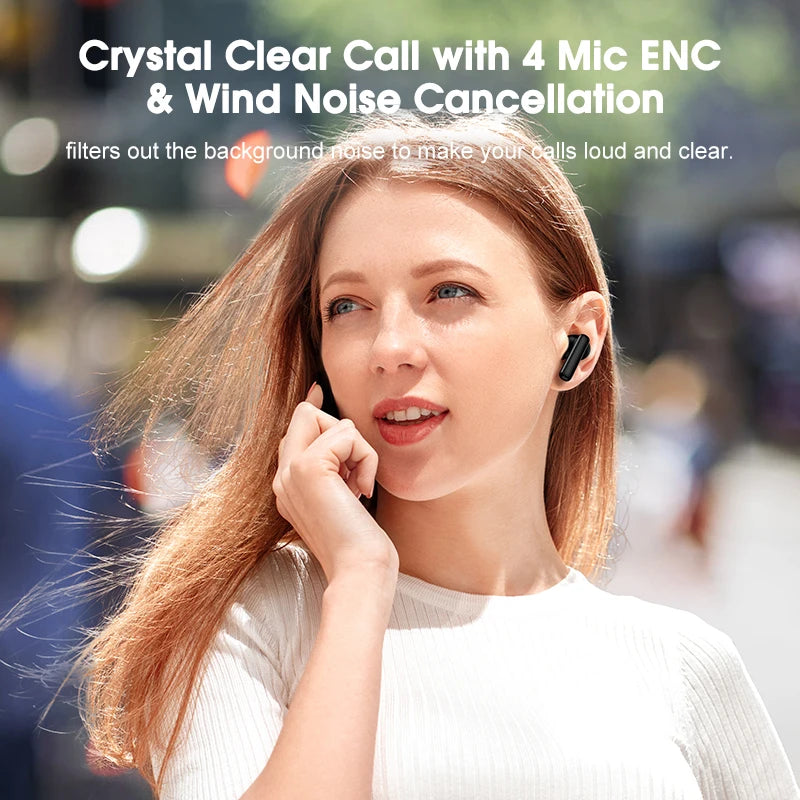 QCY T13 ANC Wireless Earphones Bluetooth 5.3 28dB Active Noise Cancellation Headphones 4 Mics ENC TWS Earbuds 68ms Low Latency