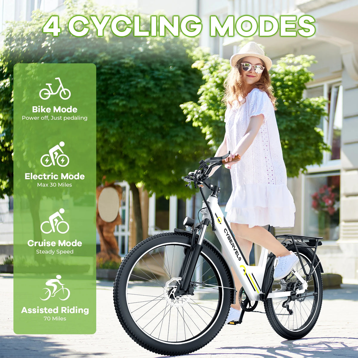 CBVELO Long Range Electric Commuter Bike With Removable Battery