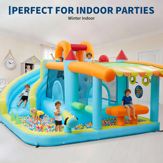 14FT HImiss Kids Bounce House With Slide And Blower