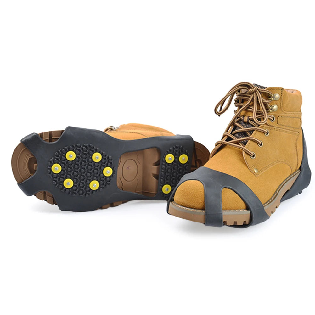 10 Teeth Mountaineering Cleats Anti-Slip Snow Claw Shoe Covers Unisex Boots Snow Cleats Walking Hiking Accessories