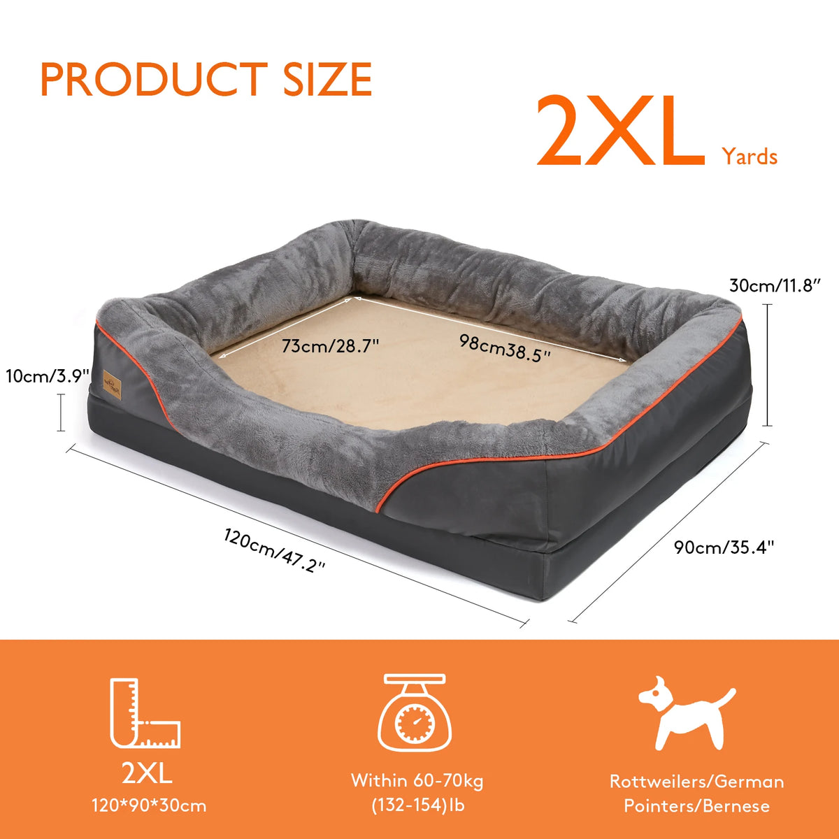 Bingopaw Waterproof Warm Fleece Dog Bed With Removable Washable Cover
