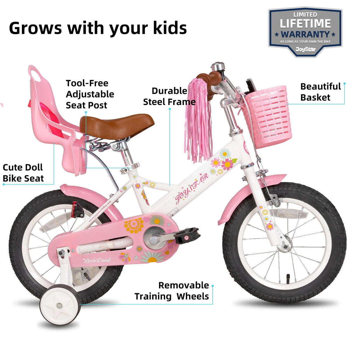 JOYSTAR Little Daisy Girls Bike For Ages Two To Seven