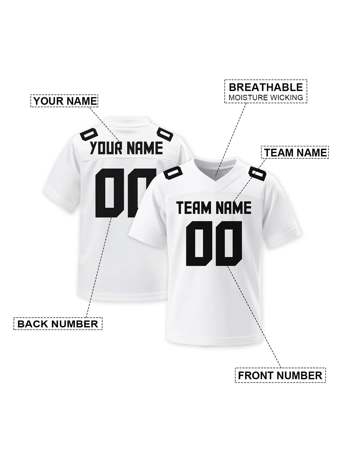 Pod4basket Custom American Football Jersey With Personalized Number And Name