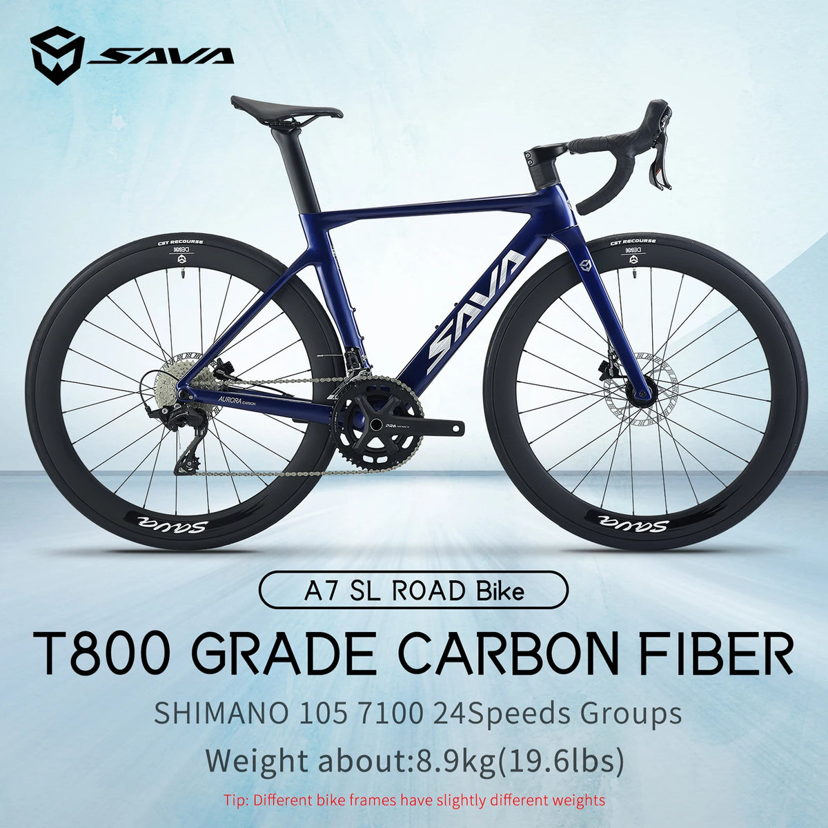 SAVA A7L Carbon Fiber Road Bike With Shimano R7100 Components
