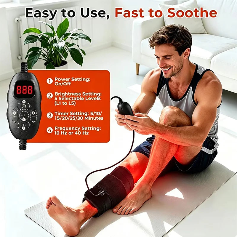 140LEDs Red Light Therapy Belt Near Infrared Red Light Therapy 660nm&850nm Puls Light Modes For Body Back And Waist Pain Relief